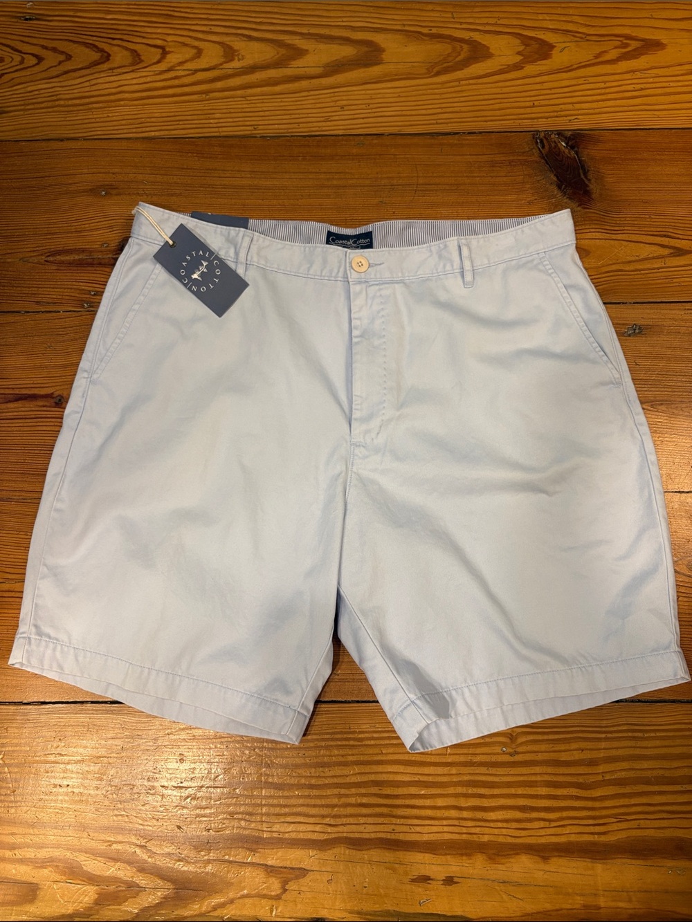 Classic Men's Light Blue Cotton Shorts -